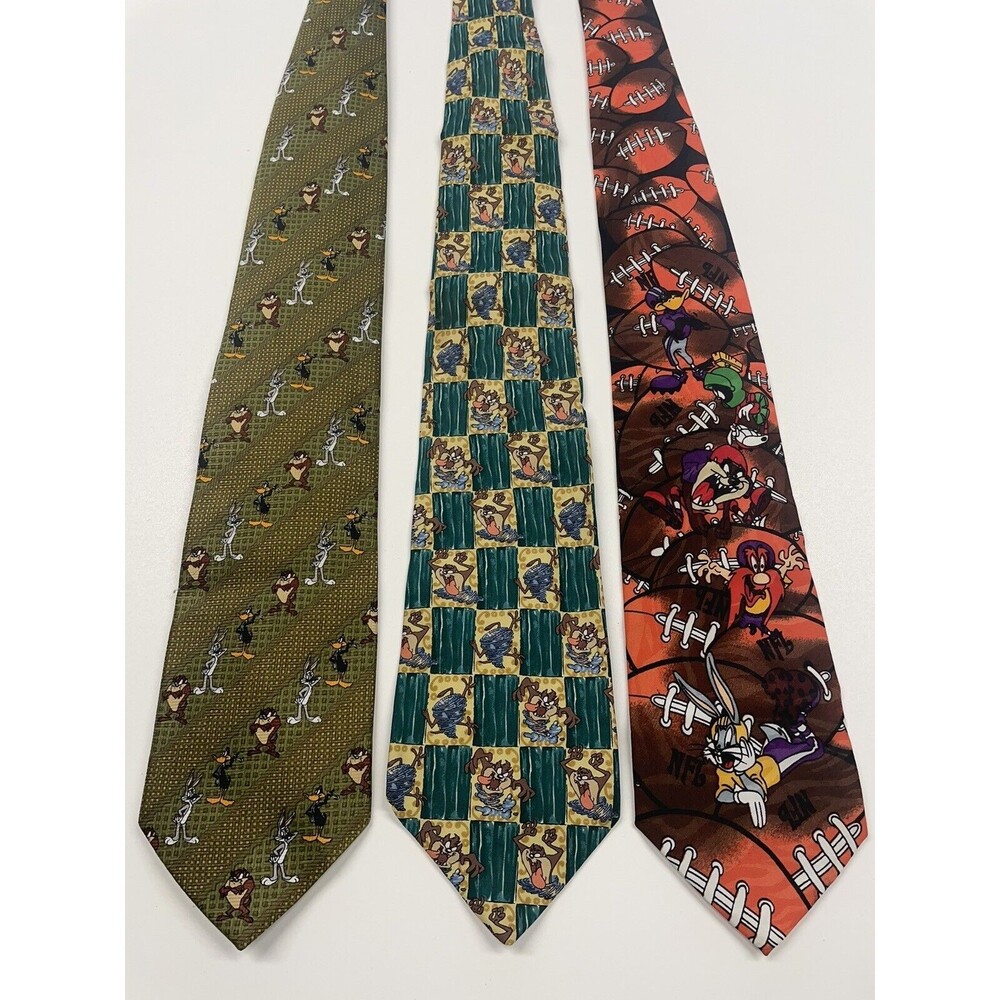 VTG 90’s Tasmanian Devil Looney Tunes Neck Tie Lot Of 3